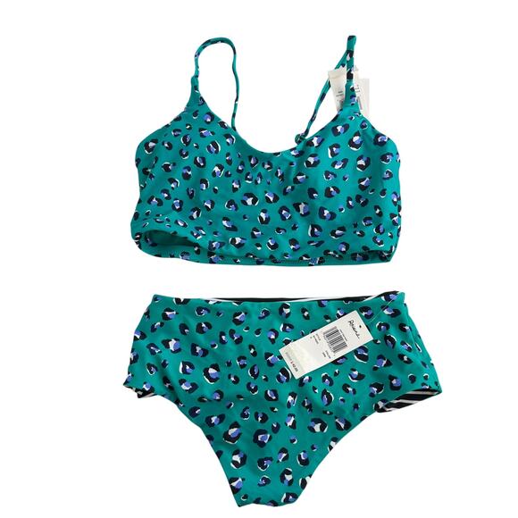 NWT Raisins Juniors Green Aruba Cropped Tankini High Tide Bathing Suit Set Small - Picture 2 of 10